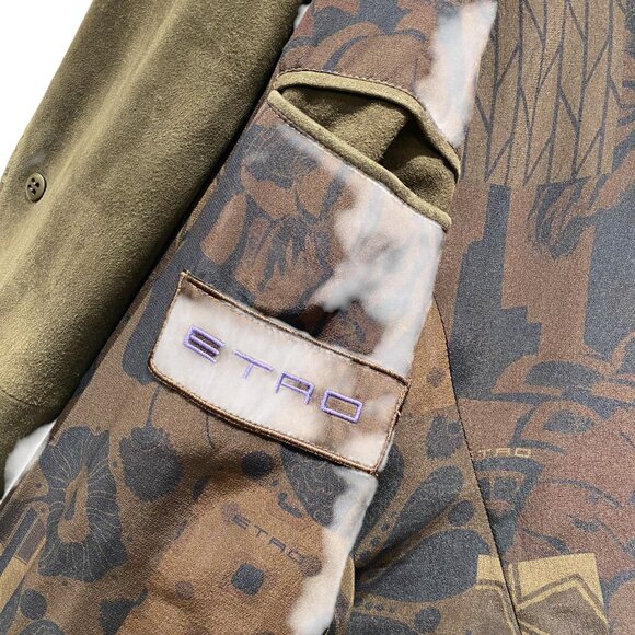 ETRO Super Soft Suede Goat Skin 2 Button Brown Blazer - Picture 6 of 7